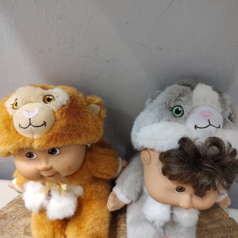 25th Anniversary Cabbage Patch Kids Lot Cat And Lion Doll 2008 Snugglies - Picture 2 of 16